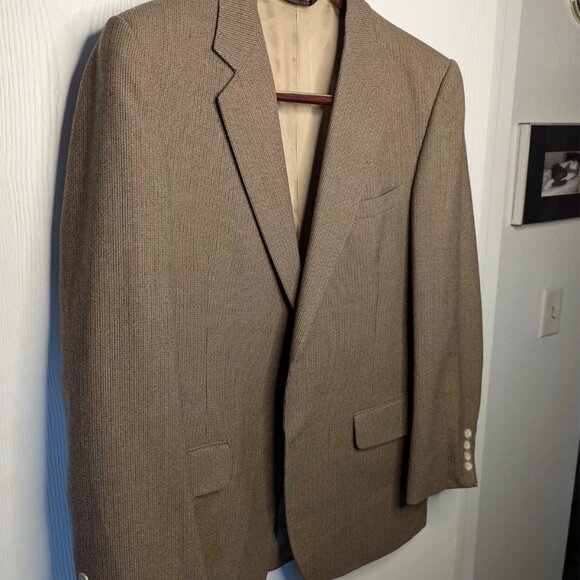 Jordan Marsh brown suit Jacket sz 48 (check last photo) - Picture 3 of 15